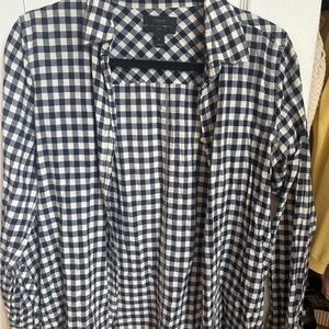 J.Crew Navy and White Plaid Shirt